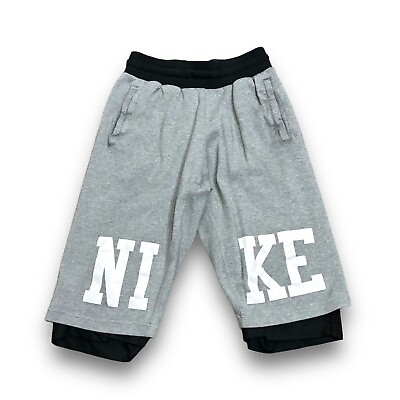 #ad Nike Men#x27;s Reversible Pick Up Game Shorts Gray Reverse Black Mesh Size XS 26x15 $22.71