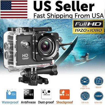 #ad #ad 4K Action Sport Waterproof Camera 20 MP Recorder HD 1080P Camcorder Video 170° $15.79