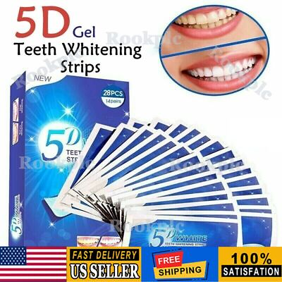 #ad #ad 5D Teeth Whitening Strips Bleaching White Strips Non Sensitive Tooth Whitener US $4.99
