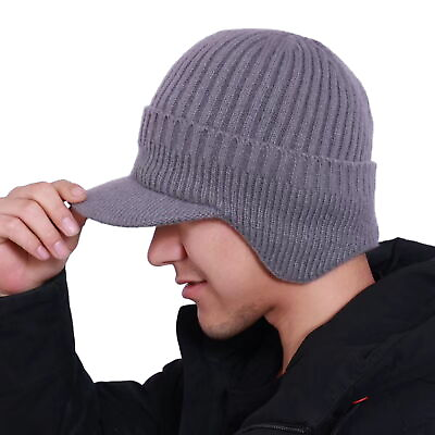 #ad Winter Knitted Hat Peaked Solid Color Men Windproof Men#x27;s $9.79