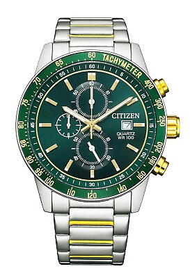 #ad Citizen Eco Drive World Chronograph A T 43mm Silver Stainless Steel Case and... $310.00