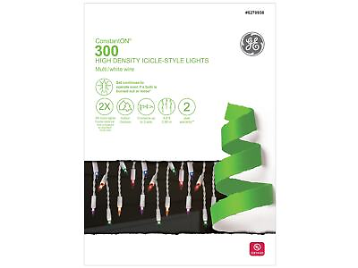 #ad NEW GE Constant ON 300 High Intensity Icicle Lights Multi FREE SHIP $35.00