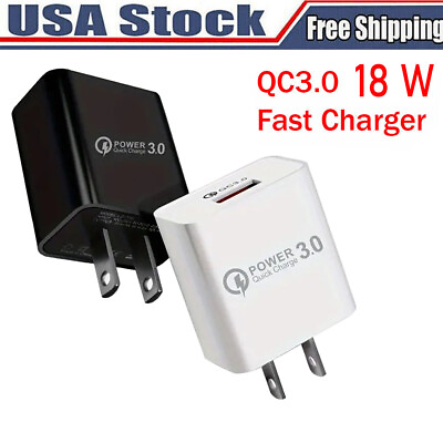 #ad USB 3.0 Wall Home Charger Adapter Power Plug QC Qualcomm Fast Quick Charge 18W $4.14