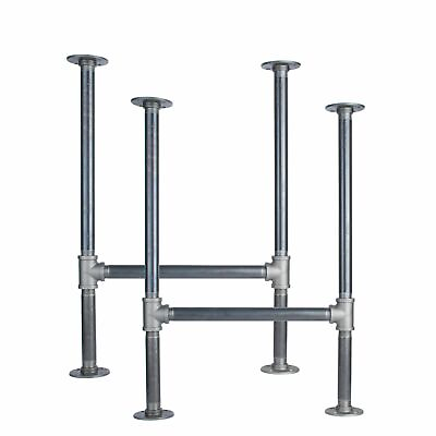 #ad 1 in. Heavy Duty H Round Flange Pipe Desk Legs 2 Pack $90.25