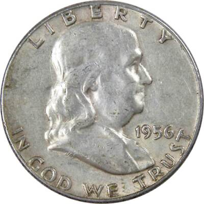 #ad 1956 Franklin Half Dollar VF Very Fine 90% Silver 50c US Coin Collectible $24.99