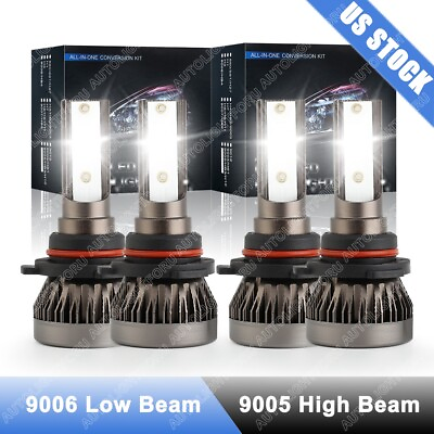 #ad 4x 90059006 LED Headlight Combo High Low Beam Bulbs Kit Super White Bright Lamp $14.99