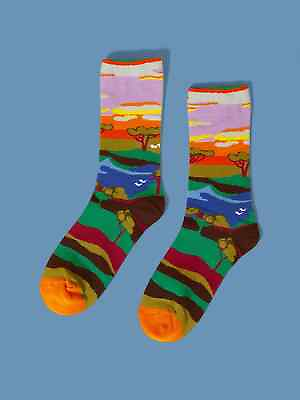 #ad Nature Graphic Crew Socks Silly Socks for Women Funky Socks Funny Socks Novelty $6.32