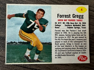 #ad 1962 Post #4 Forrest Gregg $19.99