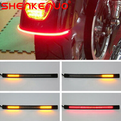 #ad Universal Motorcycle Rear Tail light Turn Signal Brake Running Light Led Strip $9.99