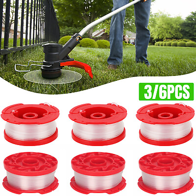 #ad 3 6x Red Replacement String Trimmer Line 30ft 0.065inch for Grass Trimmer Edger $14.98