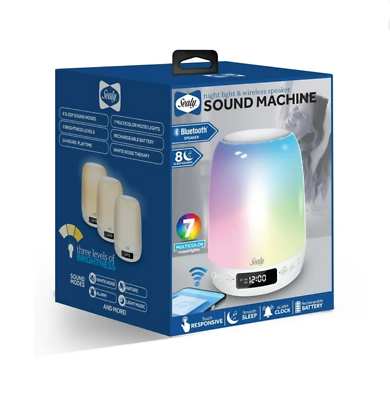 #ad Sealy Bluetooth Multicolor LED Sleep Speaker White Noise Nature SN 105 $19.99