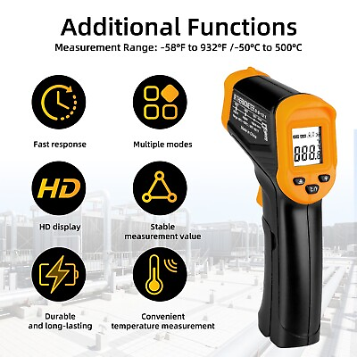 #ad Digital Laser Infrared Thermometer Infrared Gun Cooking Oven Temp 50°C 550°C $16.79