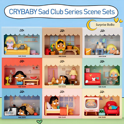 #ad POP MART CRYBABY Sad Club Series Scene Sets Blind Box Confirmed Figure Toys Gift $141.54