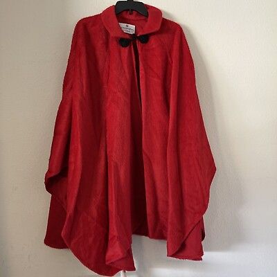 #ad Beatriz Canedo Patino Alpaca Lambswool Blend Red Cape Cloak Poncho $399.99