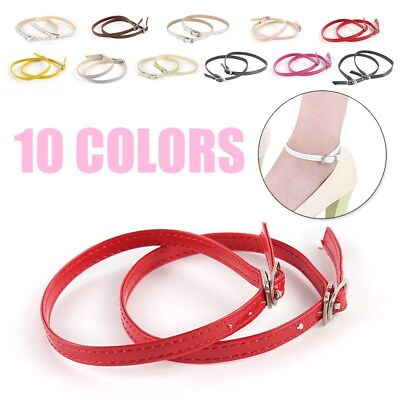 #ad 1 Pair Colored Sandals Shoe Straps Band For Holding Loose High Heels Shoes Slim $5.61