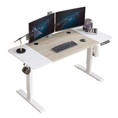 #ad 55quot; Modernchamp Electric Standing Desk Height Adjustable Sit Lifting Home Table $146.99