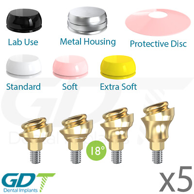#ad X5 Angulated Click Attachment 18° Silicone Kit Int Hex 2.42 Titanium Dental $390.00