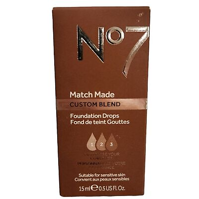 #ad No7 Match Made Custom Blend Foundation Drops Walnut 0.5oz $7.00