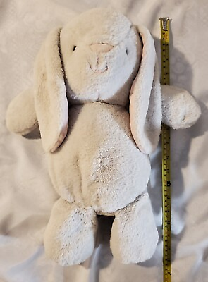#ad Kellytoy 18quot; Soft Gray Bunny Rabbit Lovey Plush Rattle Stuffed Crinkle Easter $36.99