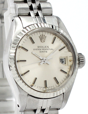 #ad Ladies ROLEX Oyster Perpetual Datejust Steel 26mm Silver Stick Dial Watch $3795.00