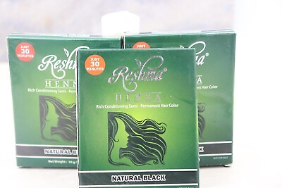#ad #ad Lot of 3 NEW in box RESHMA HENNA NATURAL BLACK HAIR COLOR. Best Price $12.59