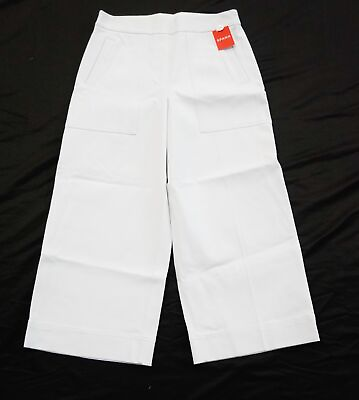 #ad Spanx Women#x27;s Stretch Twill Cropped Wide Leg Pant LL7 Classic White Medium NWT $70.39