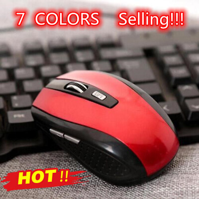 #ad 2.4GHz Cordless Wireless Optical Mouse Mice Laptop PC Computer amp; USB Receiver` $2.99