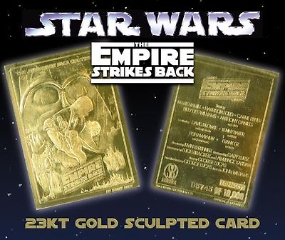 #ad STAR WARS quot;EMPIRE STRIKES BACKquot; 23 KT GOLD CARD 1 OF ONLY 10000 TOP LOADER $14.95