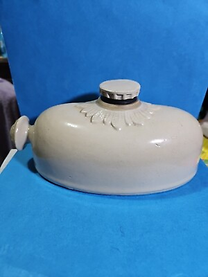 #ad Vintage Bourne Denby Foot warmer 2 Pint Bedwarmer Stoneware Hot Water Bottle $60.00