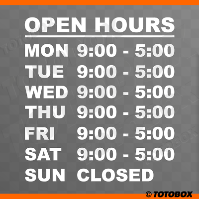 #ad #ad Open Hours Sign Sticker Business Store Shop Stickers open hour Sign Decals $15.73