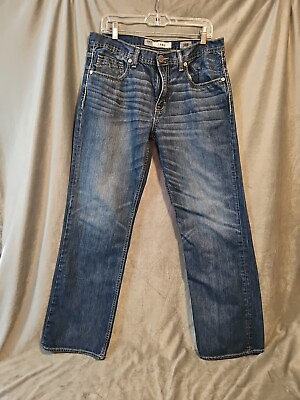 #ad BKE Mens Jeans Blue 34R 34x32 Stretch Denim Jake Straight Leg Distressed Buckle $37.99