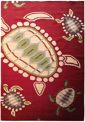 #ad 5#x27; x 8#x27; CONTEMPORARY Handmade rug Kids Turtle Pattern #F 5779 $394.00