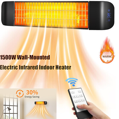#ad #ad Remote 1500W Infrared Wall Mounted Electric Space Heater Home Indoor Outdoor LED $74.09