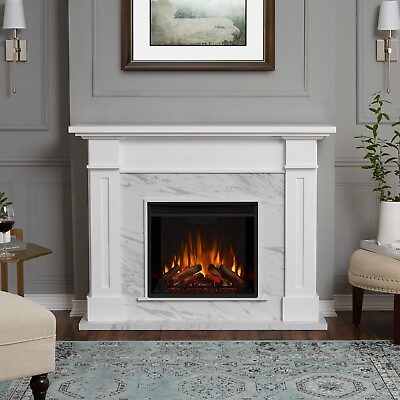 #ad #ad RealFlame Kipling Electric Fireplace Heater White with Faux White Marble $990.00