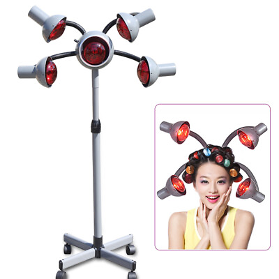 #ad 5Head Infrared Light Heat Therapy Red Lamp Salon Hair Perming Dyeing Steamer SPA $129.67