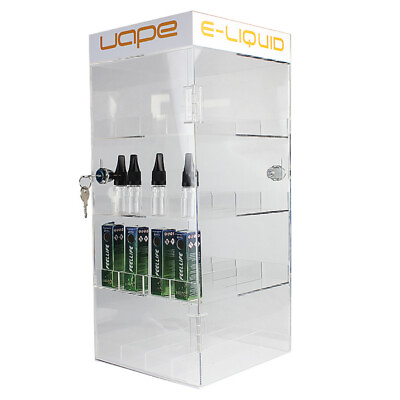 #ad NEW ACRYLIC LOCKING DISPLAY CASE RETAIL STORE DISPLAY JUICE BOTTLE CABINET $89.95