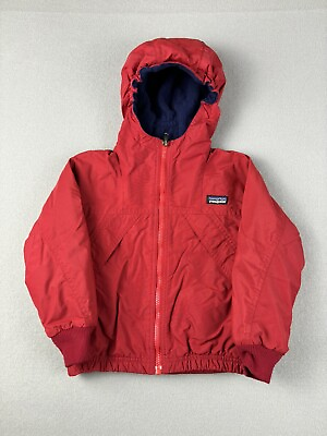 #ad Vintage Patagonia Jacket Size 3T Child Red Zip Up Fleece Lined Ski Winter Coat $25.00