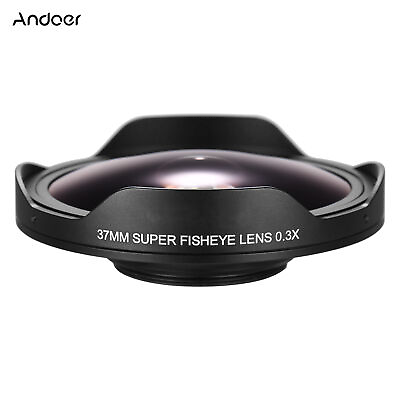 #ad Andoer 37MM 0.3X HD Ultra Wide Angle Fisheye Lens With Hood For Camera J3R3 $67.44