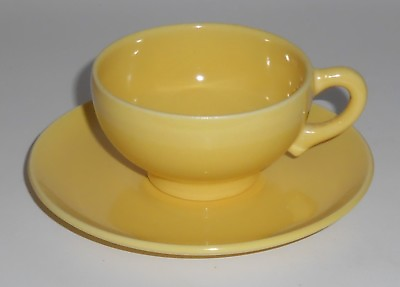 #ad Franciscan Pottery El Patio Gloss Yellow Demi Cup Saucer Set $59.95