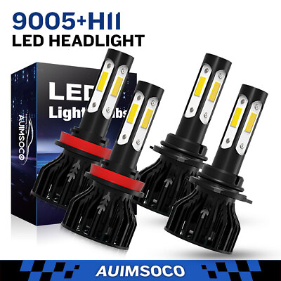 #ad 9005 H11 LED Headlight High Low Beam Bulbs Kit For 2011 2012 2020 Ram 1500 White $39.99