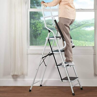 #ad 4 Step Folding Ladder w Hand Grip Non Slip Safety Rails Home Warehouse $65.90