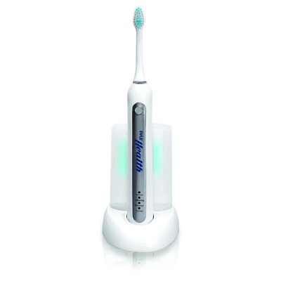 #ad Pyle PHLTBS51WT Rechargeable Electric Toothbrush amp; Sanitizer w Charging Dock $19.99