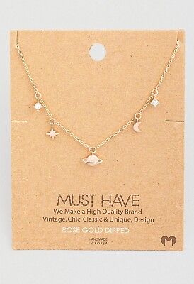 #ad MUST HAVE Rose Gold Dipped Planet Necklace 16quot; $16.00
