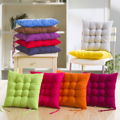 #ad Chair Cushions 16 x16 inch Seat Cushion Pillows With Ties Assorted Colors Square $8.89