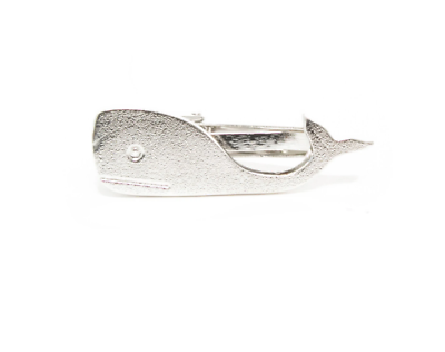 #ad Fabulous Unique Solid 935 Argentium Silver Whale Beautiful Tie Clip $230.00