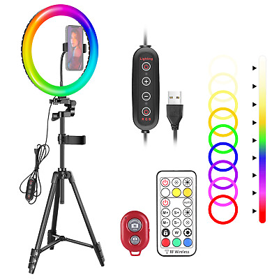 #ad Neewer 12 inch RGB Ring Light Selfie Light Ring with Tripod Stand amp; Phone Holder $26.99