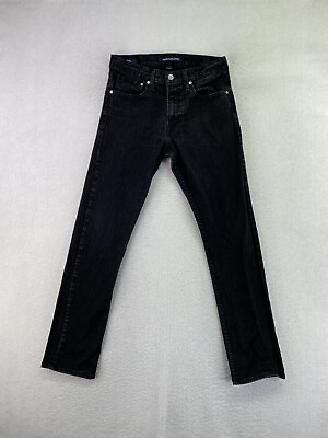 #ad Calvin Klein Mens 30x32 Fits Tight Black Straight Leg Denim Jeans CKJ 035 $18.95