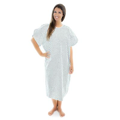 #ad Personal Touch Unisex Hospital Patient Gown Metal Snap IV Sleeves with Teleme... $38.81