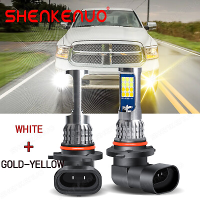 #ad 2X Whiteamp;Yellow LED Foglight Bulbs Flash For 2009 2012 Dodge ram 1500 2500 3500 $18.99