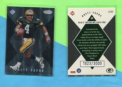 #ad BRETT FAVRE GREEN BAY PACKERS 1998 COLLECTORS EDGE MASTERS SILVER CARD 1623 3000 $2.99
